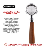 51mm 3 ears Bottomless Coffee Portafilter For Homix H11 Oster Cecotec Hibrew Espresso Machine Stainl
