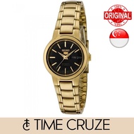 [Time Cruze] Seiko 5 SYME48  Automatic Gold Tone Stainless Steel Black Dial Women Watch SYME48K1 SYME48K