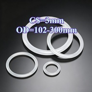 (KZS)Silicone O-Rings CS3mm*OD102-300mm Waterproof Seal for Industrial & Home Use