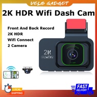 2K HDR Wifi Dash Cam Front And Back Record 2 Camera Wifi Connect With Phone Car DVR Car Camera Recor
