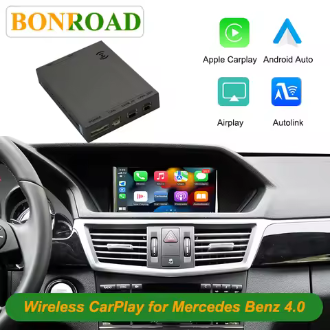Bonroad Wireless CarPlay Android Auto Decoder Box For Mercedes Benz SLK GLK C E W204 X204 W212 NTG 4