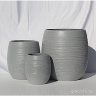 Decoration Round High Quality Courtyard Potted Foreign Trade Flowerpot Magnesium Nordic Oval Line Ho