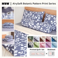 Kun AirySoft Botanic Pattern Printed Series- Printed Bedding Set SS/Q/K, 3in1/4in1/5in1, with Comfor