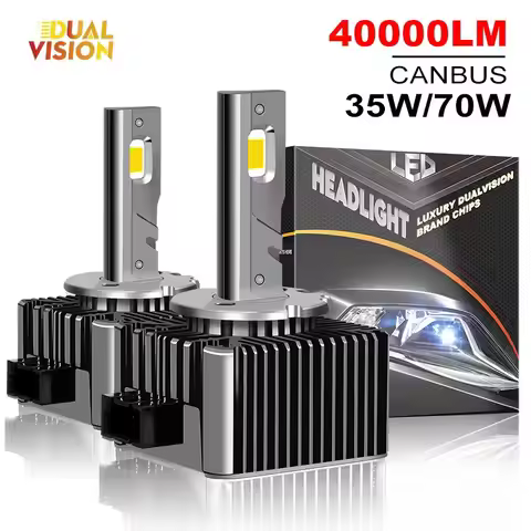 Dualvision D1S LED Headlights HID D3S D2S D1R D2R D3R Turbo LED 40000LM CSP Chip 6000K White 70W Plu