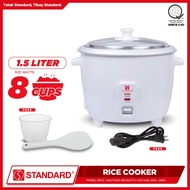 Standard Rice Cooker 1.5L Plain White
