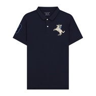 Giordano Mens Pique Slim Fit Embroidery Napoleon Polo (01013210001) เสื้อโปโลผู้ชาย