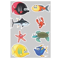 Custom sea animal stickers, A6 paper size