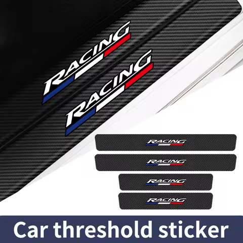 Racing Carbon Fiber Car Door Threshold Sticker Car Trunk Bumper Protective Strip For Citroen C5X C6 