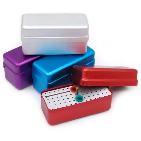 72 Hole Dental Disinfection Box Autoclavable Aluminum Endo Files Holder Gutta Percha Point Burs Dril