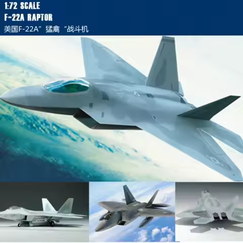 Trumpeter 80210 1/72 U.S F-22"Raptor"Stealth Fighter Assembly Model Building Kits Hobby Static Toys 