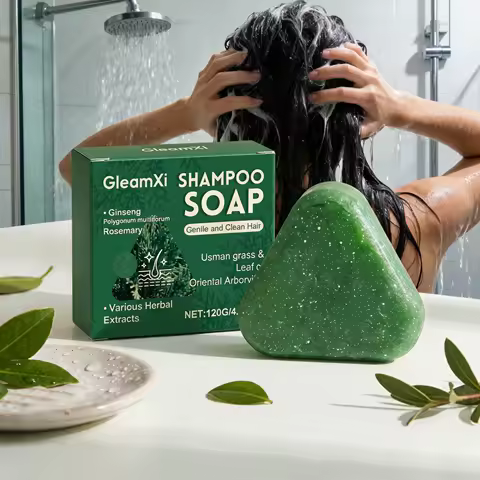 Oil Control & Itching Shampoo Soap, Usman Grass Cypress Leaf Polygonatum, Herbal Plant Extract Refre