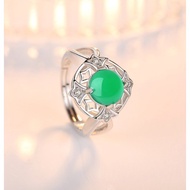 Emerald ring opening beautiful green agate ring  Cincin zamrud membuka cincin batu akik hijau yang indah