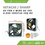 SHARP/HITACHI REFRIGERATOR DC FAN KIPAS MOTOR PETI SEJUK (4 WIRE) - 125MM X 125MM DC12V 0.22A 12537J