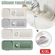 **包郵** [白色L] 矽膠瀝水墊 水龍頭瀝水墊 廚房水槽瀝乾防濺器 [平行進口] YY3301