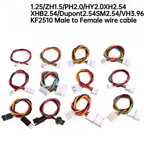 1.25/1.5/HY/PH2.0/XH/XHB/DuPont/SM2.54/2510/VH3.96 connector male to female wire calbe pitch2/3/4/5/