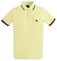 BROWNE & CO. เสื้อโปโล คอตตอน สีครีม คอ แขน ตัดต่อผ้าทอ แต่งกระเป๋าหน้าอก รุ่น LPT005-1-CR