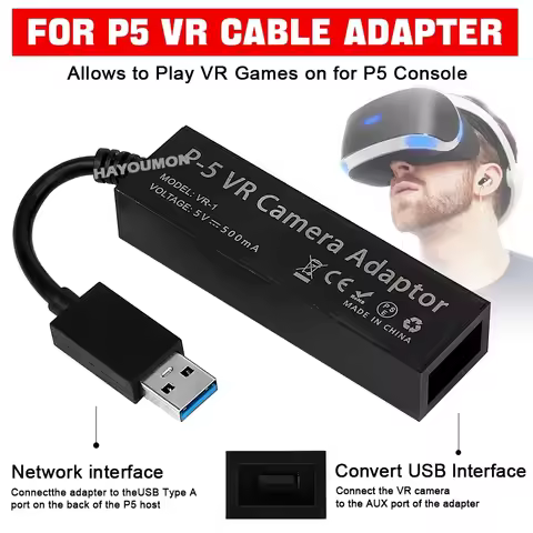 For PS VR To P5 Cable Adapter For PS5 Accessories NEW For PS5 VR Cable Adapter For PS5 Console USB 3