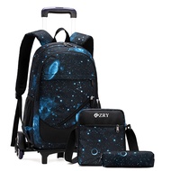 Beroda Schoolbag Kanak-Kanak Troli Ransel Kanak-Kanak Bagasi Beg Sekolah untuk Kanak-Kanak Lelaki Kanak-Kanak Lelaki Ransel Beg Sekolah dengan Roda