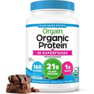 Organic Vegan 21g Protein+Super Food Powder, Chocolate Flavor, 2.02lbs Net Weight 9lbs