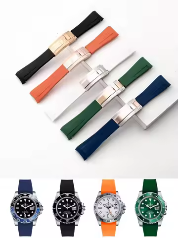 20mm Silicone Watch Strap for Seiko for Rolex for Submariner for Daytona for Oysterflex Waterproof R