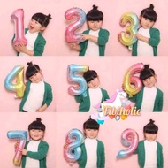 Rainbow Number Foil Balloon size 40cm/rainbow number foil balloon