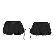 Set đồ nữ dễ thương DKMV áo khoác dù kèm quần bí thắt nơ màu vàng mơ và đen Pumpi Set | K-SET1