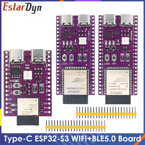 Dual Type-C USB ESP32-C3/S3 AI-C3/AI-S3 Dev Board, 16MB Flash 8MB RAM, IoT WiFi Bluetooth Developmen