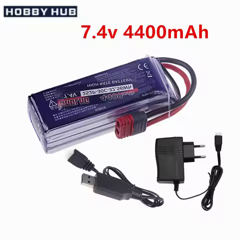 Upgrade 4400mAh 7.4V 2S LiPo Battery For MJX Hyper Go H16P H16E H16GT H16BM H16PL 14301 14302 14209 
