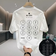 100% Cotton S-5XL Men’s Loose Smart Phone Printed Plus Size Round Neck Tshirt Casual Short Sleeve St