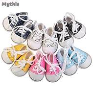 MYTHIS 7cm Wave point Shoes Mini Handmade Toys Canvas Shoes
