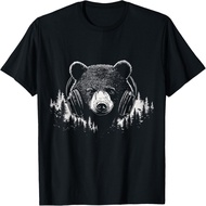 Baby Bear Animal Graphic Artwork Music Headphone Baby Bear T-Shirt
