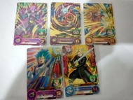 (街機)(港版) 七龍珠英雄卡 咭super dragonball heroes 第二代燙金特別p咭TPBS全套五張不散賣。