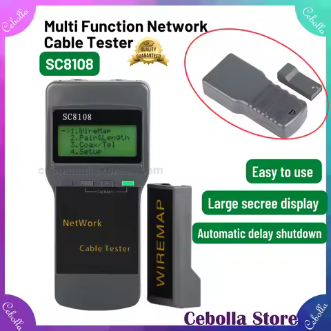 SC 8108 Portable LCD Network Tester Meter&Meter With LCD Display RJ45& LAN Phone Cable Tester