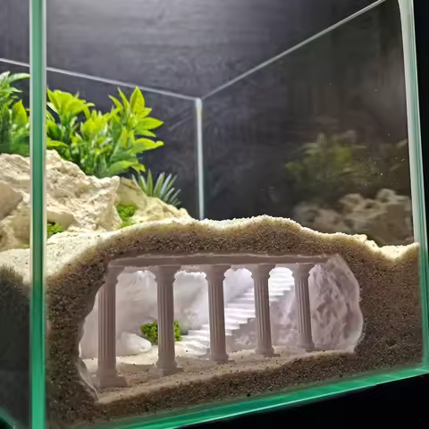 Reptile & Amphibian Hideout Habitat Terrarium Archway Hiding Shelter Safe Pets Breeding Box Habitat 