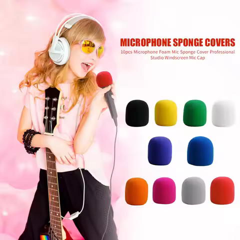 10x Microphone Windscreen Sponge Cover Foam Protective Cap for KTV DJ Mic Sleeve