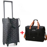 【แบริ่งน้ำหนัก 40-100KG】รถเข็นกระเป๋า กระเป๋าช้อปปิ้งล้อลาก กระเป๋า 2 in 1 กระเป๋าสะพายล้อพับ กระเป๋