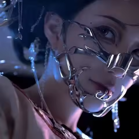 Party Decorations Metal Mechanical Lower Half Face Mask Cyberpunk Face Chain Halloween Cosplay Face 