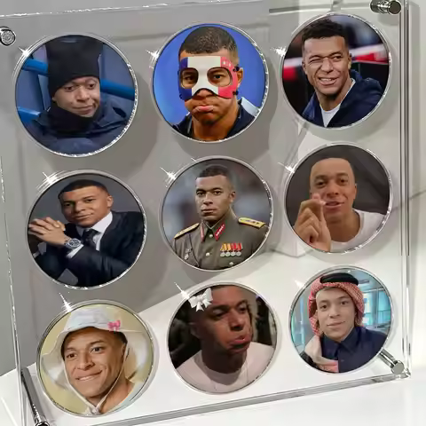 K-Kylian M-Mbappe Laser Badge Creative Pins Brooch for Bag Clothes Hat Decor Gifts Fans Collect