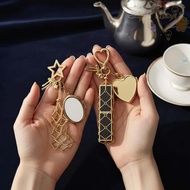 BLISS Net Pocket Lipstick Bag Keychain, Portable Mini Metal Mesh Bag Key Chain, Lipstick Storage Poc