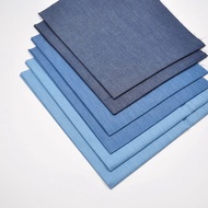 Denim Indigo Light 4.8OZ Fat Quarter 6pcs 18"X22" 100% Kapas Fabrik Padat untuk Seni Quilting, Kraf 