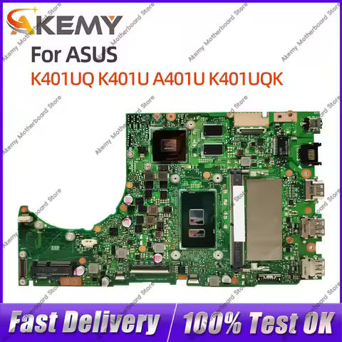 For ASUS K401UQ K401U A401U K401UQK A401UQ V401UQ V401U Notebook Motherboard I3 I5 I7 7th Gen CPU 4G