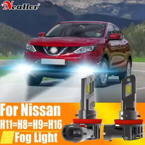 2x H11 H8 Led Fog Light Headlight Canbus H16 H9 Car Bulb Driving Running Lamp 12v 55w For Nissan Qas