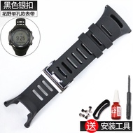 สายยางกีฬากลางแจ้งสำหรับ Suunto Ambit1 2 3 Peak Run สายนาฬิกาแบบดำสุดเท่ สายรัดยางทนทานสำหรับผู้ชายแ