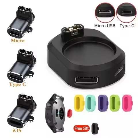 Charging Adapter For Garmin Fenix 7 7X 6 6S 5 5X Venu 2 2S Vivoactive 3 4 Type C/Micro USB iOS Marq 