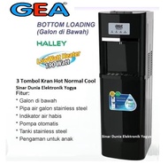 GEA Dispenser Galon Bawah Halley 3 Kran Hot Cool Normal Kompressor