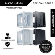 // Tecware VXM — Tempered Glass / Mesh Front Panel — Black / White — MATX PC Gaming Case Chassis //