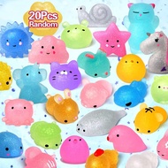 ❤️SG Seller❤️LUDILO Mochi Animal Squishies Toys 2nd Generation Glitter Mochi Squishy 20pcs Random Kawaii Mini Squishies