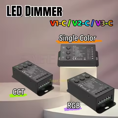 1/2/3Channel RF2.4G LED Dimmer DC12-24V Lamp Controller Suitable For CCT RGB Led Strip Light PWM Sin