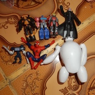 Figure BIG hero 6 baymax, BIG hero 6 yokai musuh ya baymax, transformers optimus Prime mini figure, 