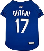 MLBPA Dog Jersey - Shohei Ohtani #17 Blue Pet Jersey - MLB LA Dodgers Mesh Dog & Cat Mesh Blue Jerse
